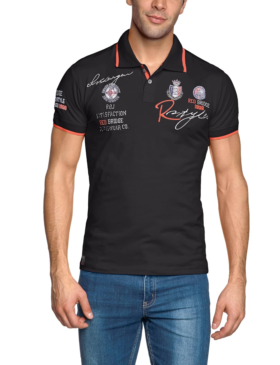redbridge mens classic 3/4 sleeve polo shirt
